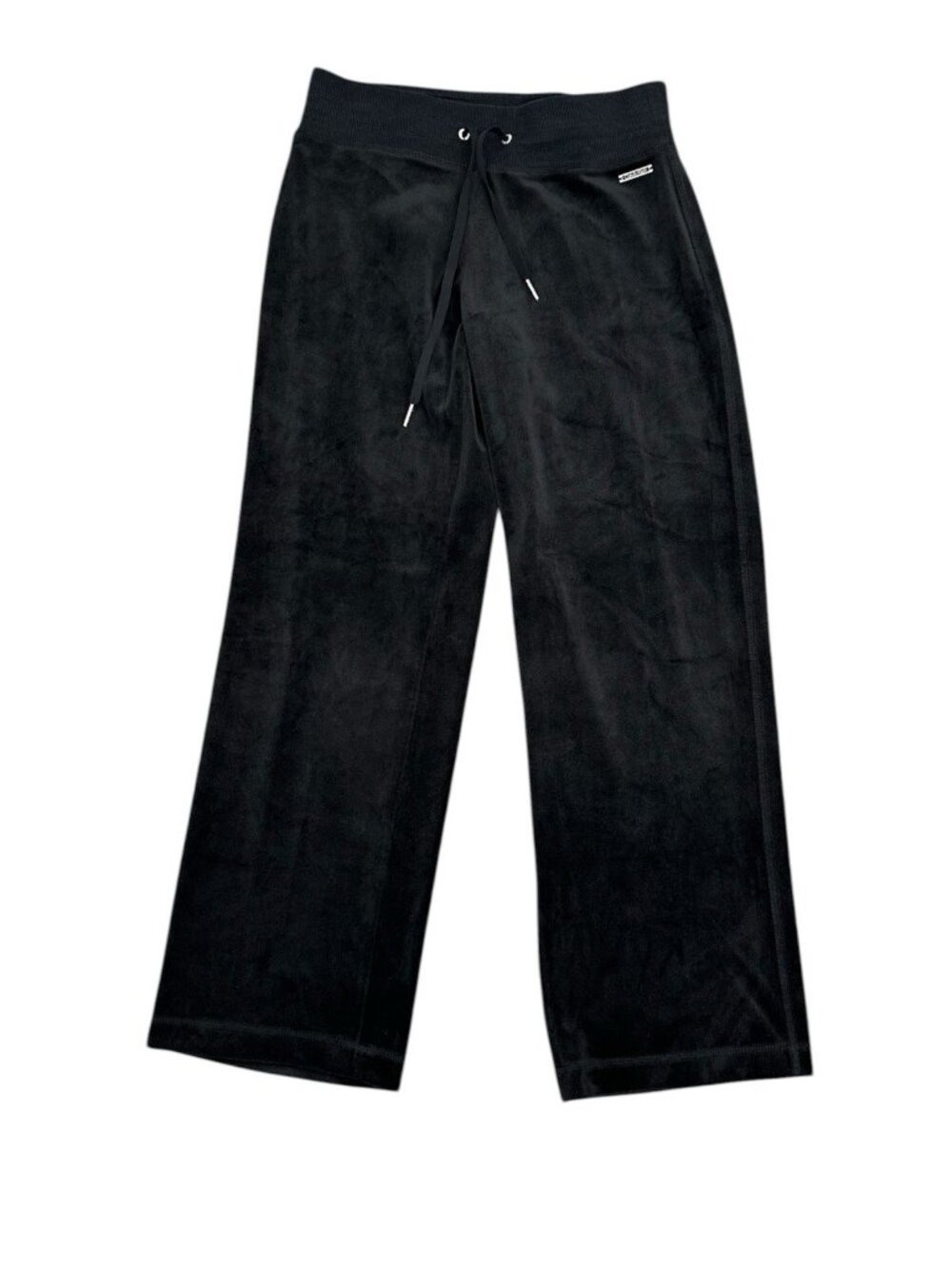 Calvin Klein Velour Sweatpants Women Size Xs Drawstring Casual Pants - BLACK